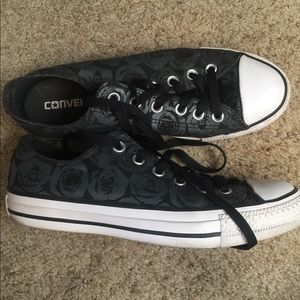 Converse Rose Print Black Shoe
